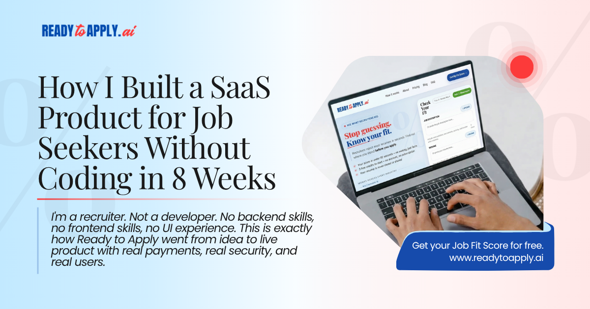 How I Built a SaaS Product Without Coding in 8 Weeks | Ready to Apply
